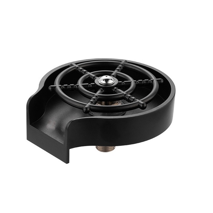 Dispozitiv curatare pahare, Furtun de 80 cm, Otel inoxidabil/ABS, Negru