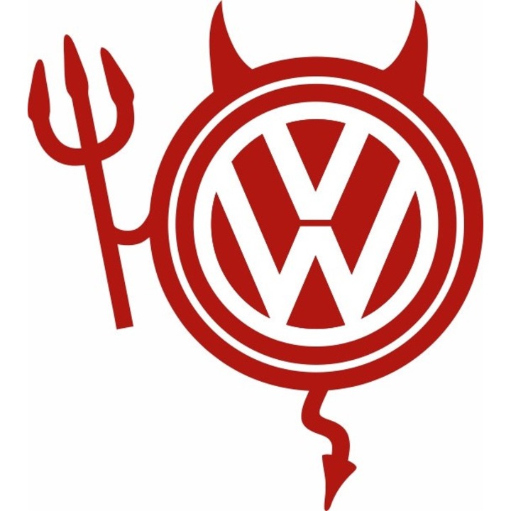 Стикер за кола, ИЗОБРАЖЕНИЕ, Dracusor VOLKSWAGEN, червен, 19 x 21 cm
