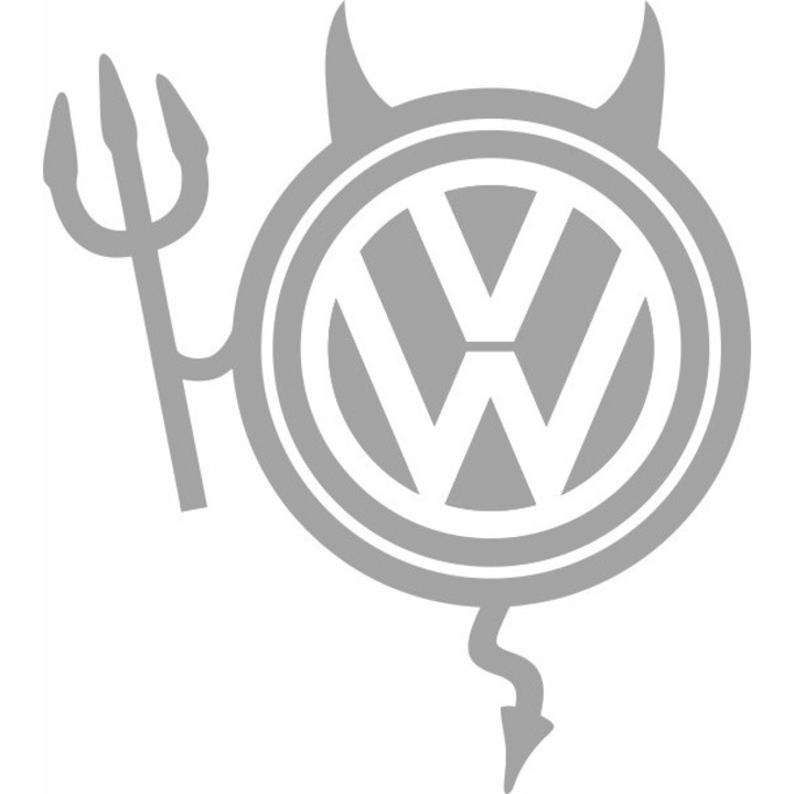 Стикер за кола, ИЗОБРАЖЕНИЕ, Dracusor VOLKSWAGEN, сребрист, 19 x 21 cm