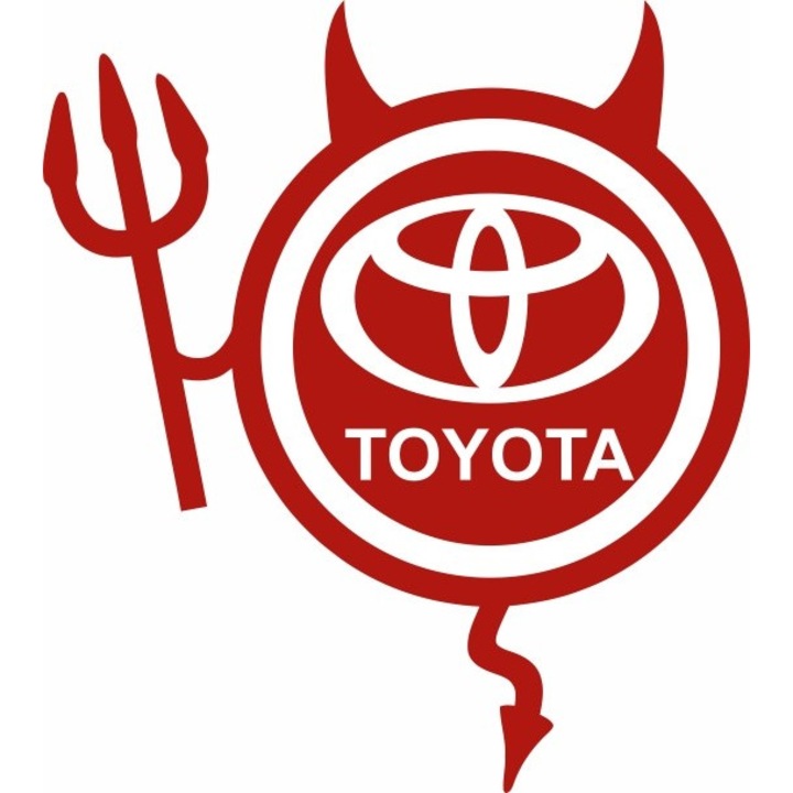 Стикер за кола, ИЗОБРАЖЕНИЕ, Dracusor TOYOTA, червен, 19 х 21 см