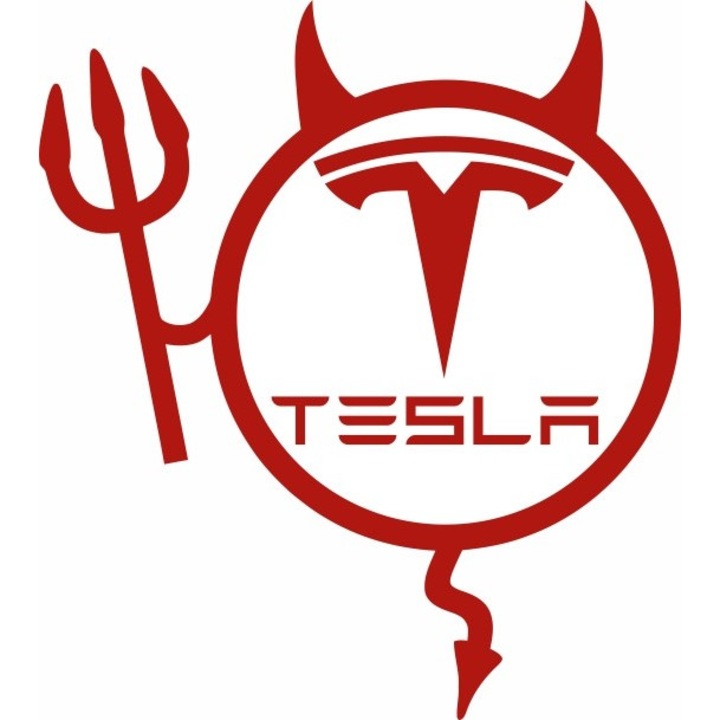 Стикер за кола, Image, Dracusor TESLA, червен, 19 х 21 см