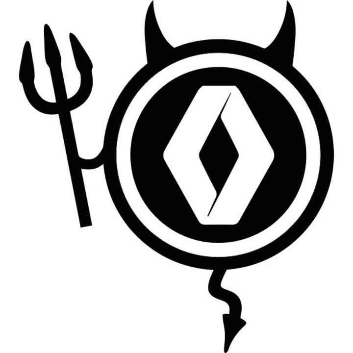 Стикер за кола, ИЗОБРАЖЕНИЕ, Dracusor RENAULT, черен, 19 х 21 см