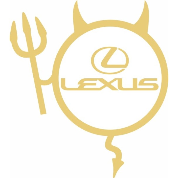 Стикер за кола, ИЗОБРАЖЕНИЕ, Dracusor LEXUS, златен, 19 х 21 см