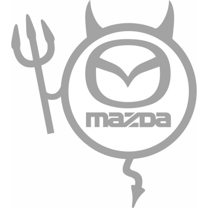 Стикер за кола, Image, Dracusor MAZDA, сребрист, 19 х 21 см