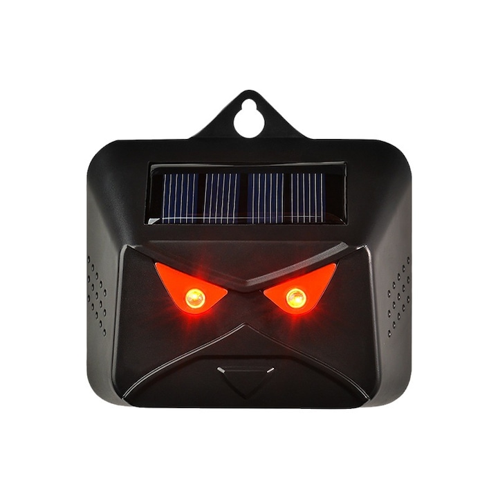 Соларно Устройство Против Вредители, Плашило за Котки и Кучета, Соларен Репелент Против Птици и Змии, С Червени LED-ове и Сензор за Движение, За Градина, Двор и Ферма, Устойчиво на Атмосферни Влияния