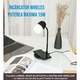 Lampa de birou cu incarcator wireless pentru telefon, cu boxa bluetooth, pliabila, cablu micro USB, puterea 3W, negru
