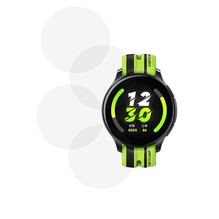 Комплект от 4 фолиа, съвместими с Realme Watch T1, Commando Shield Full Glue, Регенерируем силиконов хидрогел, Anti-shock и против счупване, SlimLine NanoShield, Transparent