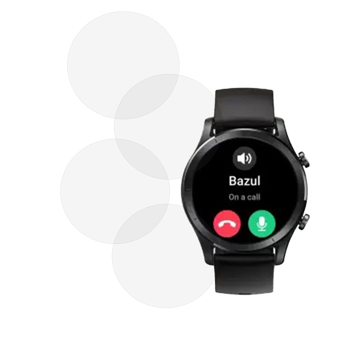 Комплект от 4 фолиа, съвместими с Realme TechLife Watch R100, Commando Shield Full Glue, Регенерируем силиконов хидрогел, Anti-shock и против счупване, SlimLine NanoShield, Transparent