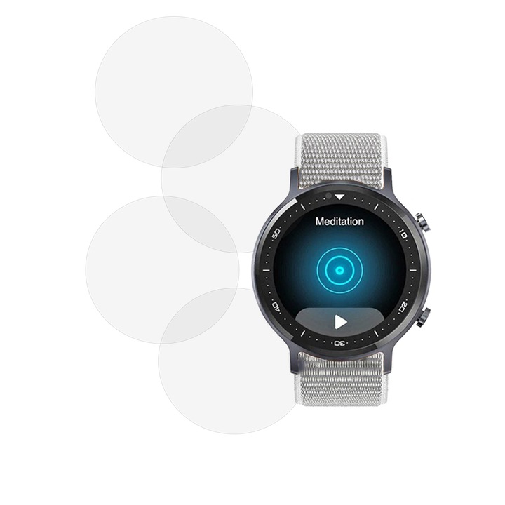 Комплект от 4 x фолио, съвместимо с Realme Watch S Pro, Commando Shield Full Glue, регенерируем силиконов хидрогел, против удар и против счупване, SlimLine NanoShield, прозрачен