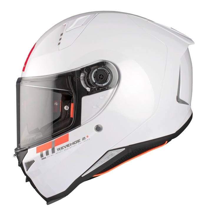 Casca moto integrala MT Revenge S omologare ECE 22.06, alb lucios, S 55-56cm
