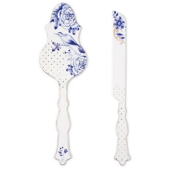 Set cutit si paleta tort, portelan Royal White