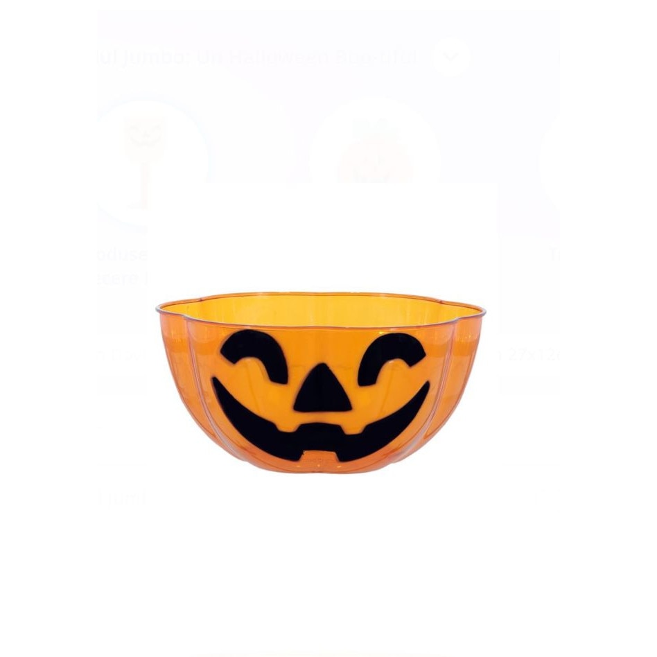 Bol din Plastic Dovleac de Halloween 27x12cm - eMAG.ro