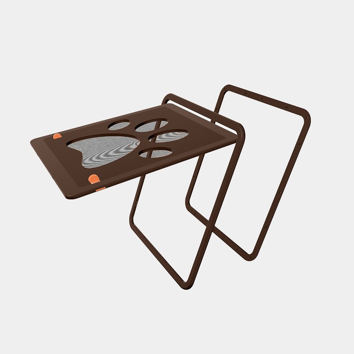 Usa batanta pentru pisici si caini, 18x21cm, Plasa tantari, Maro