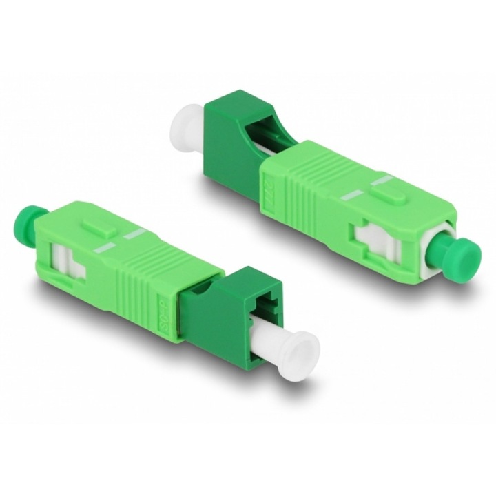 Fiber Optic Adapter Hybrid SC/APC Father Simplex – LC/APC Mother Simplex zöld
