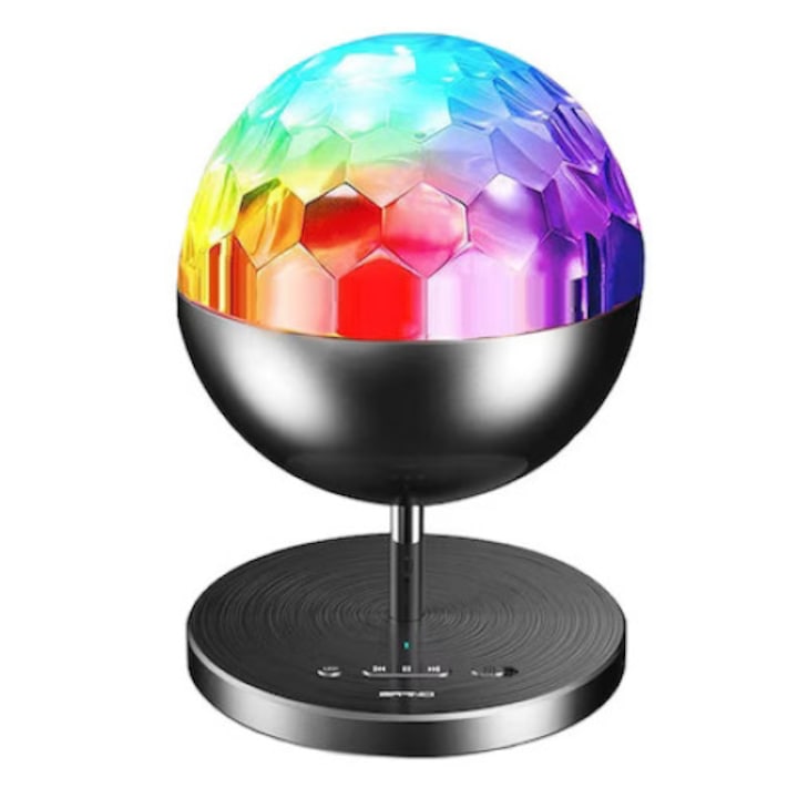 Disco LED Crystal Globe, Távirányító, USB adatkábel x1, Micro USB x1, Vezeték nélküli zene, Kiváló minőség, Golyófény, Ultra Special Tech Design, Fekete