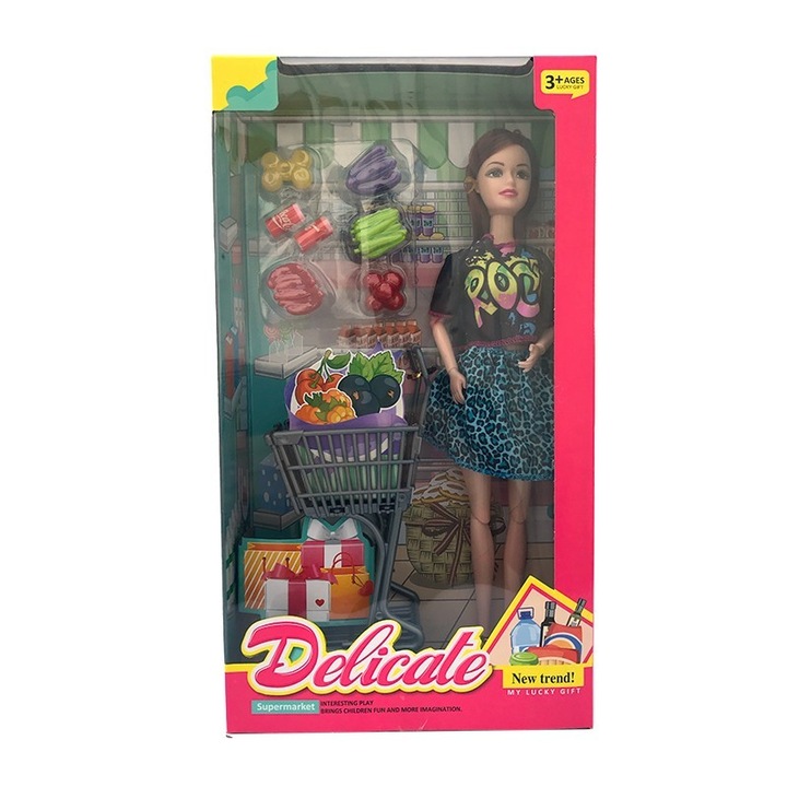 Baba műanyag kiegészítőkkel, 18x33cm, tarka, M1, OEM