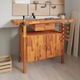 Работна маса с чекмедже и менгемета vidaXL, 124x52x83 см, акация масив, 19.8 Kg