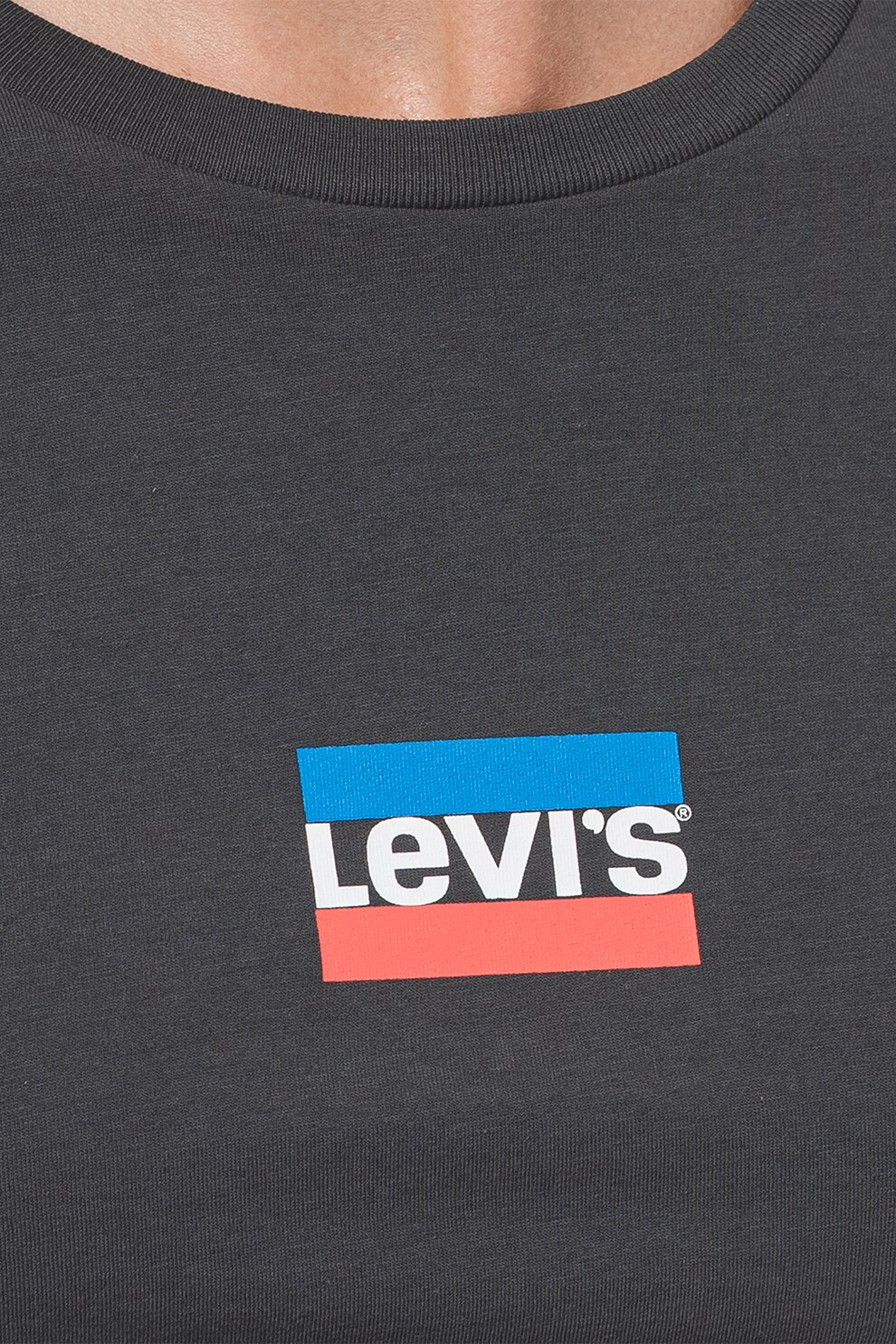 Levi's, Памучна блуза с лого, Сив, L - eMAG.bg