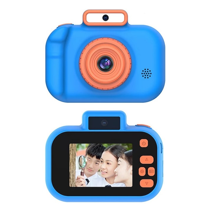 Дигитален детски фотоапарат STELS Q200, Дигитална камера, Снимки, Видео, Игри, Син