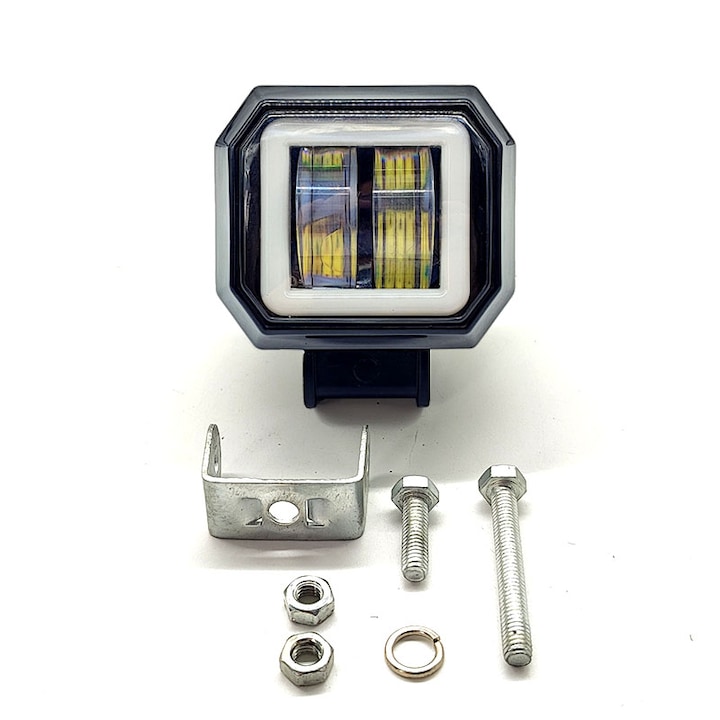 Proiector LED cu Angel Eyes Offroad Auto, Moto, ATV 20W 1800LM DC 10-60 - KWD20W
