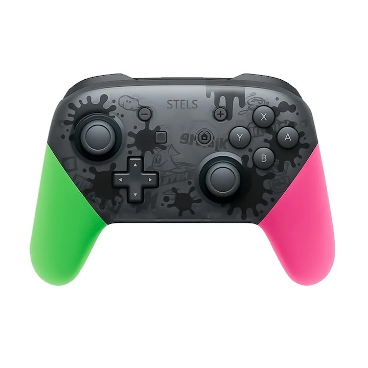 Безжичен контролер STELS, Джойстик, Pro Nintendo Swith, Зелен/Розов