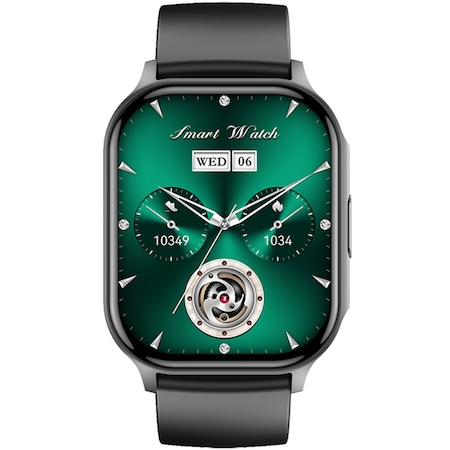 Ceas Smartwatch TechONE® HK26 Sporty, 2.04 inch AMOLED, Apel Bluetooth 5.3 HD, NFC, Ritm Cardiac Multi Point, Tensiune, Oxigen, Carcasa Metalica, Difuzor, Notificari, IP67, Negru