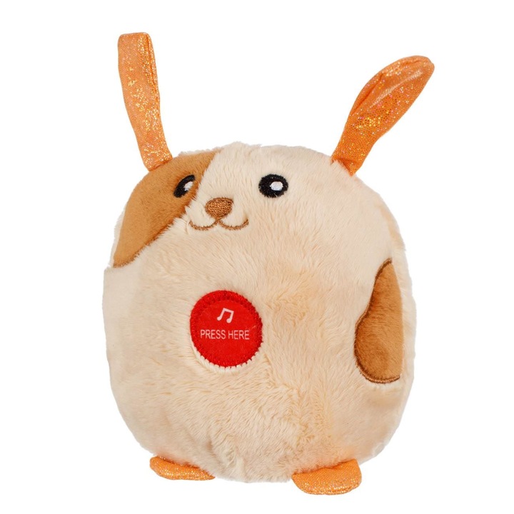 Catel de plus Shopiens®, cu sunet, maro, 12 cm