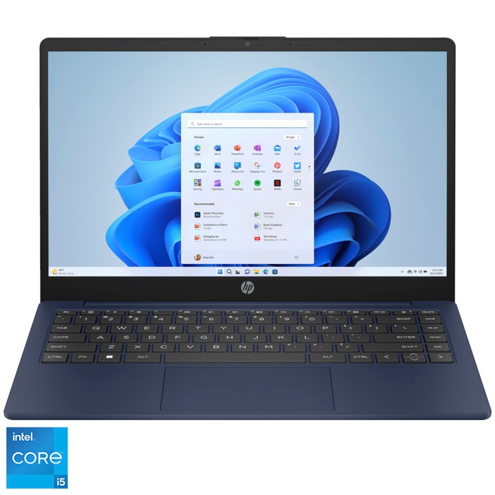 Лаптоп HP 14-ep0011nq, Intel® Core™ i5-1335U, 14", Full HD, 8GB, 256GB SSD, Intel® Iris® Xe Graphics, Windows 11 Home, Blue