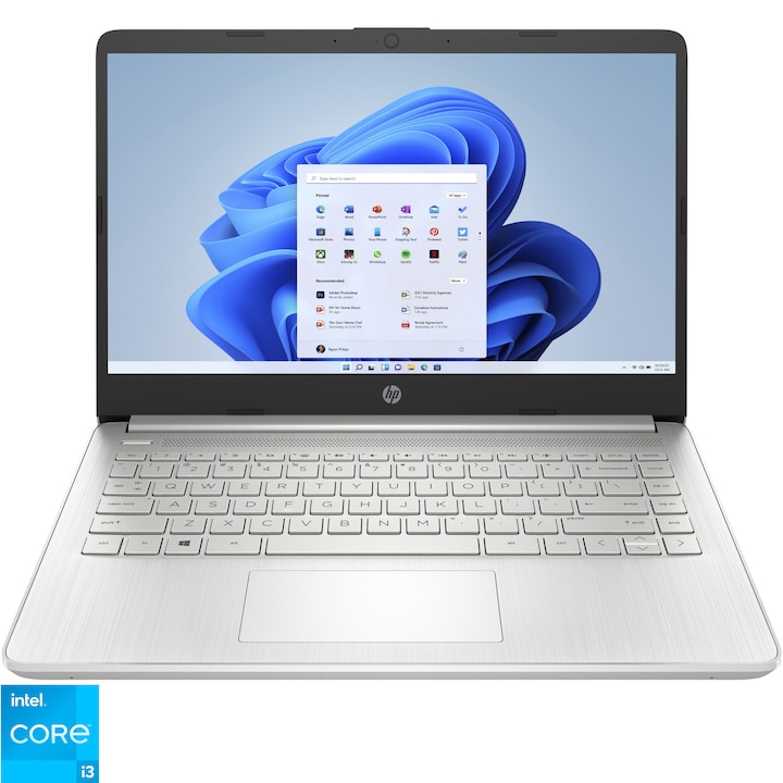 Лаптоп HP 14s-dq5007nq, Intel® Core™ i3-1215U, 14", Full HD, 16GB, 512GB SSD, Intel® UHD Graphics, Windows 11 Home, Natural Silver
