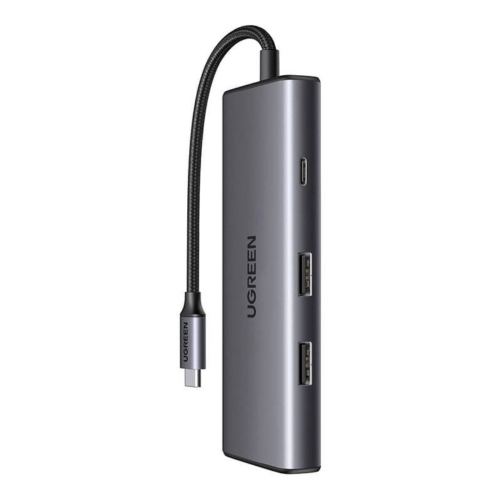 Хъб 7в1, Ugreen, 2x USB-A 3.2, USB-C 3.2, SD/TF, PD