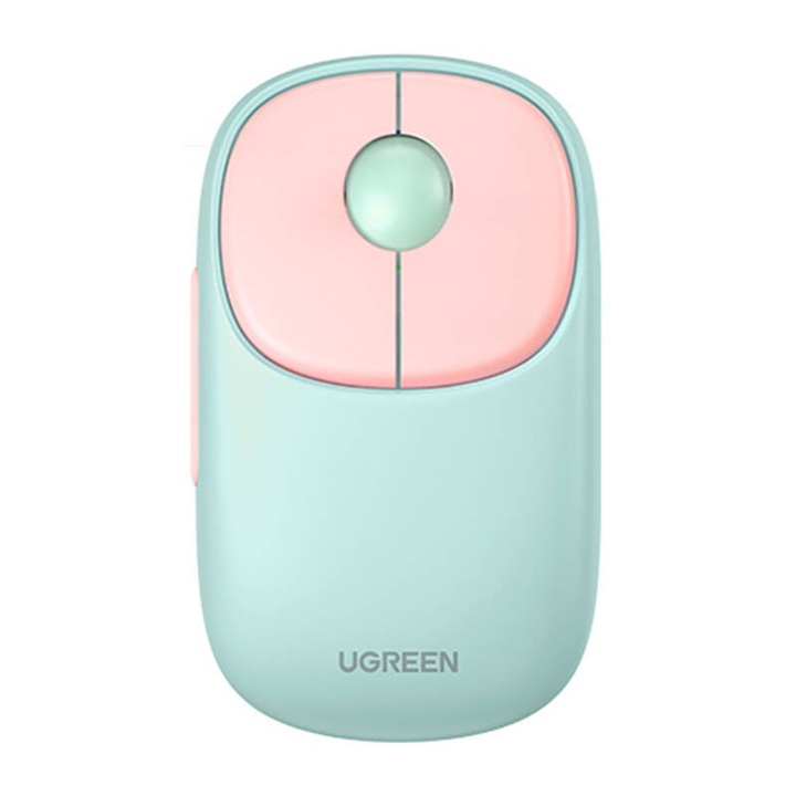 Безжична мишка, UGREEN, 2.4G+BT, розово/зелено