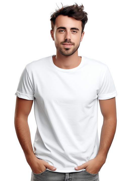 Комплект от 2 мъжки тениски, 100% памук, качествена материя, удобни, Бял