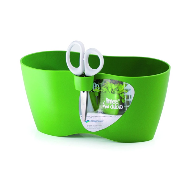 Ghiveci de flori cu foarfeca, Prosperplast, Verde