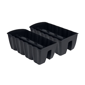 Set 2 Ghivece Balcon CROWN DCRO600, Jardiniere Moderne Antracit 60cm, Rezistente UV, din Plastic Durabil, pentru Cultivarea Florilor, Plantelor Aromatice si Verdeturilor, Ideale Amenajare Balcon, Terasa, Gradina, Design Elegant Exterior