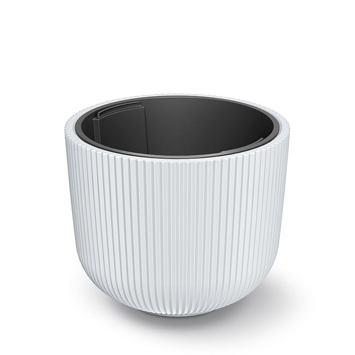 Ghiveci rotund, Prosperplast, 321 mm, Plastic, Alb