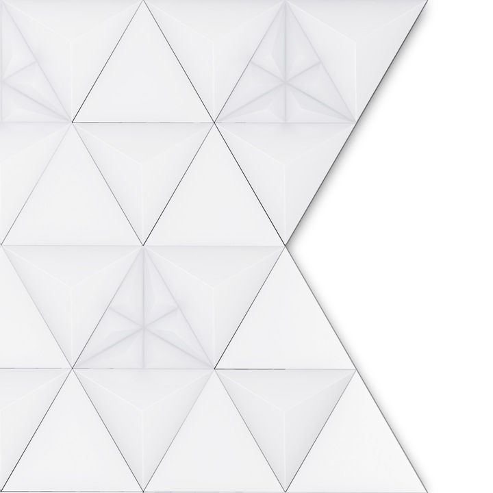 Panou decorativ de perete 3D Wall, Nava, 1 mp, Alb