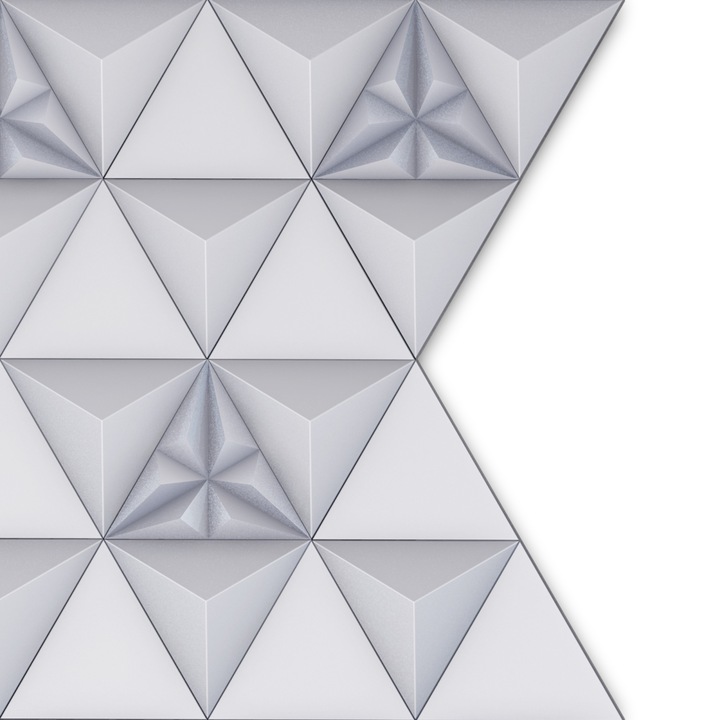 Panou decorativ de perete 3D Wall, Nava, 1 mp, Argintiu