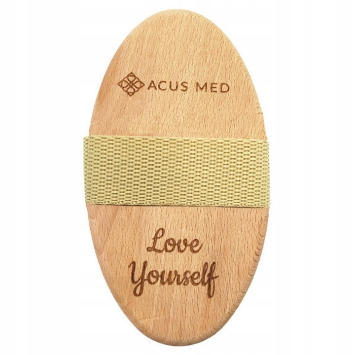 Száraz testmasszázs kefe 12,5 cm x 7 cm, AcusMed, + táska