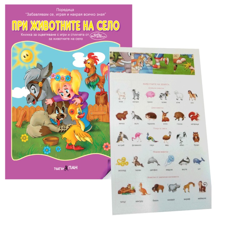 Oktatókönyvek 3 fejtörővel "Állatok a faluban" #6