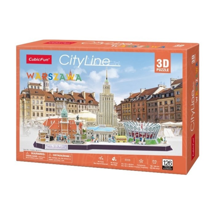 Puzzle 3D cityline Varsó