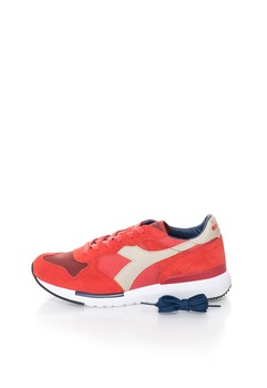 Diadora Heritage, Pantofi sport unisex cu garnituri de piele intoarsa si pieleTrident Evo Diadora Heritage, Pantofi sport unisex cu garnituri de piele intoarsa si pieleTrident Evo