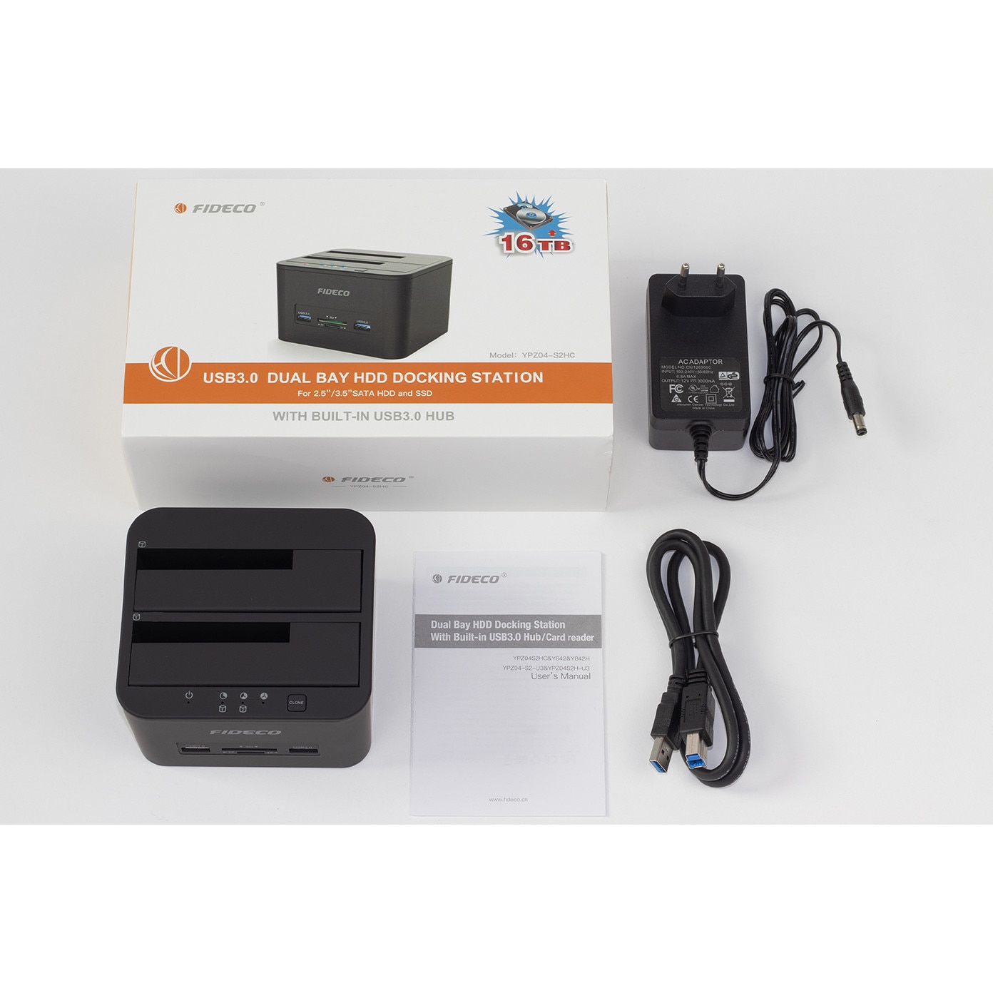 Докинг станция 4 в 1 Usb 3.1, съвместим 2.5/3.5 инча Sata III Hdd/Ssd ...