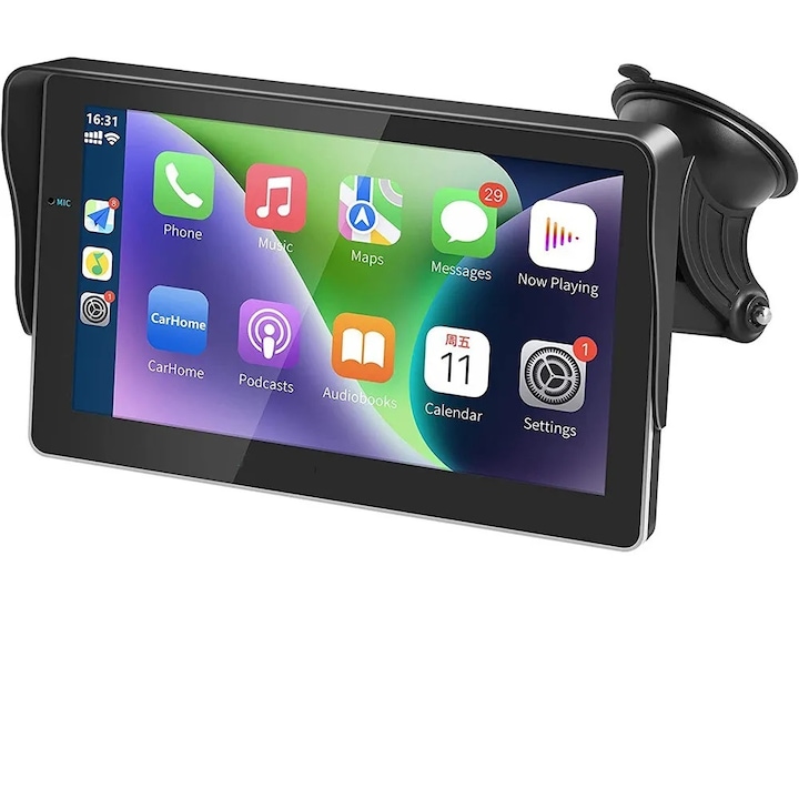 Player multimedia auto, Vivas, Carplay M79, Ecran tactil HD de 7 inchi, Apple CarPlay / Android Auto, Negru