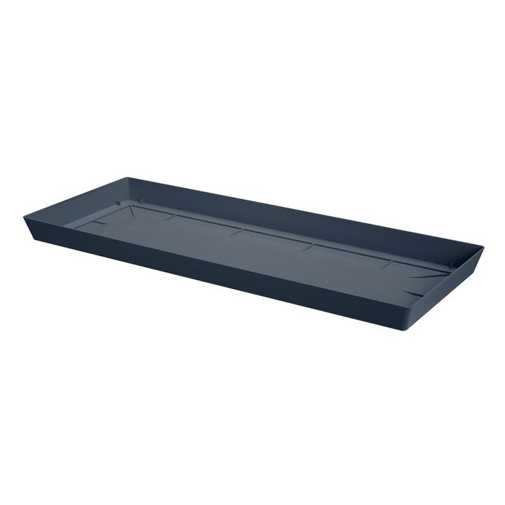 Suport ghiveci Lofly dreptunghiular, mare, din plastic rezistent UV, culoare antracit elegant, 73.2x29x4.9 cm, ideal pentru ghivece flori si plante, protejeaza podelele, perfect pentru gradina, balcon, terasa sau interior modern, design