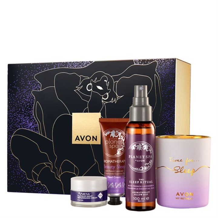 Set Beauty Sleep, Avon, Lumanare/Crema/Spray, Cu lavanda