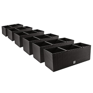 Set 6 Ghivece Flori Prosperplast, Negre, Rotunde, din Plastic Rezistent, Design Modern, Ideale pentru Plante de Interior si Exterior, Balcon, Terasa, Gradina – Solutie Completa si Estetica pentru Cultivarea Armonioasa a Plantelor