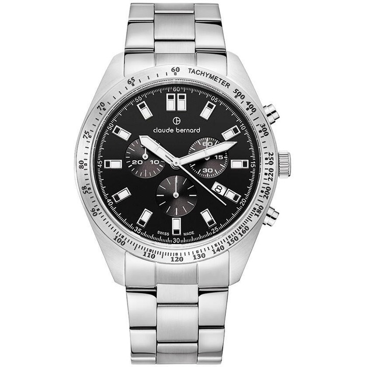Claude Bernard 10247-3M-NIN Mens Watch ST50 Chronograph 44mm 5ATM