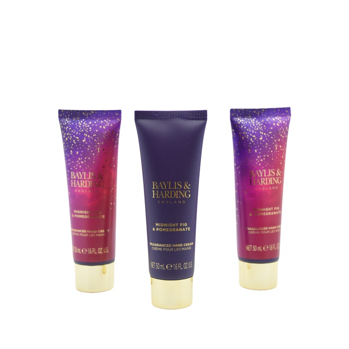 Set 3 Piese Baylis & Harding, Femei, 3 Creme Pentru Maini 50 ml, Extract Smochina, Rodie