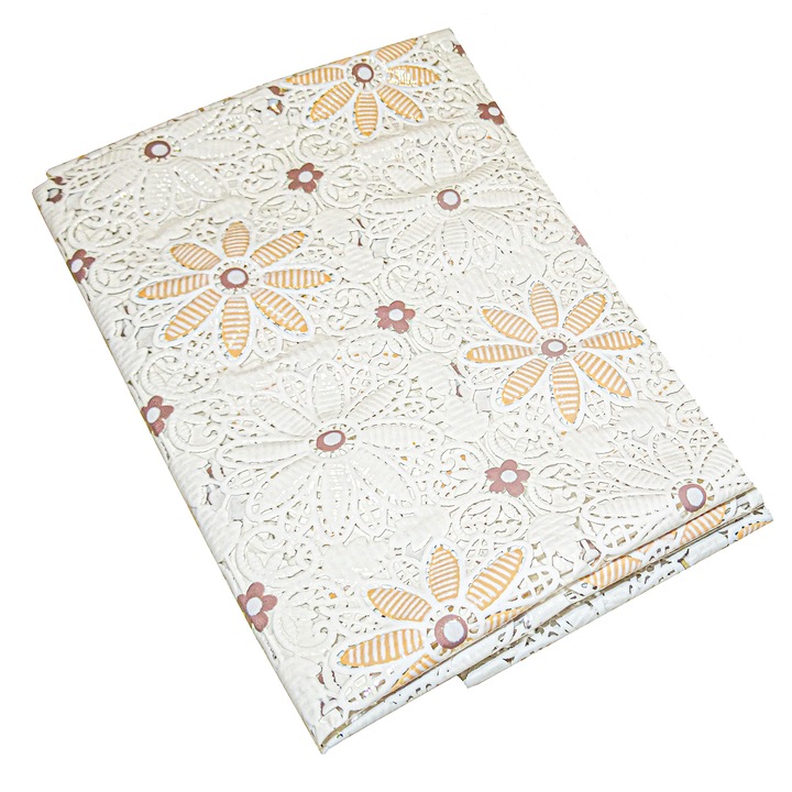 Fata de masa Natalia, 137x100 cm, imitatie broderie, pvc semitransparent, ST5