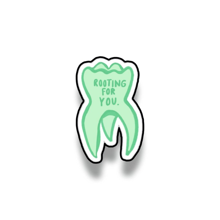 Insigna din lemn cu brosa Rooting for you, multicolor, 3 cm